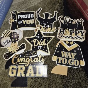 Graduation Black & Gold Congrats Set